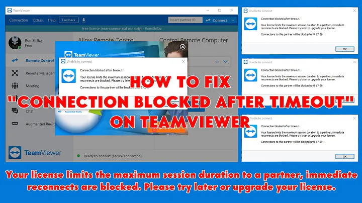 How To Fix "Connection blocked after timeout" On TeamViewer (2020) - [romshillzz]
