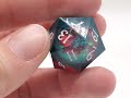 Old School Sharp Edged 22mm D20: Liquid Infused - Christmas Fury