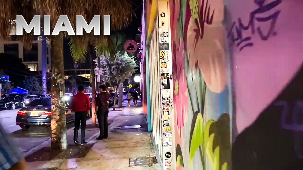 Driving Around: MIAMI, Florida - WYNWOOD and Miami Design District at night  