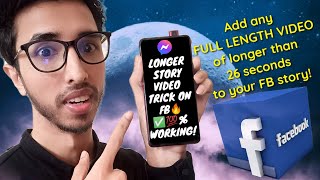 How to upload longer video on Facebook story | FULL LENGTH VIDEO trick on FB messenger or my day screenshot 3