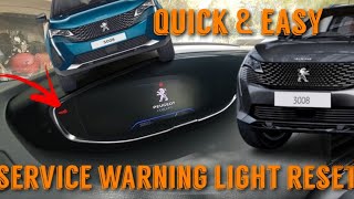 How to Reset Service light on Peugeot 3008 and 5008