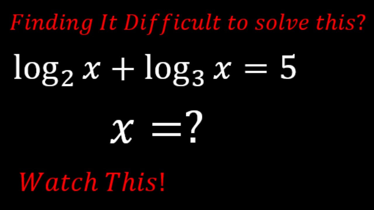 Solving Logarithmic Equations | New Track - YouTube