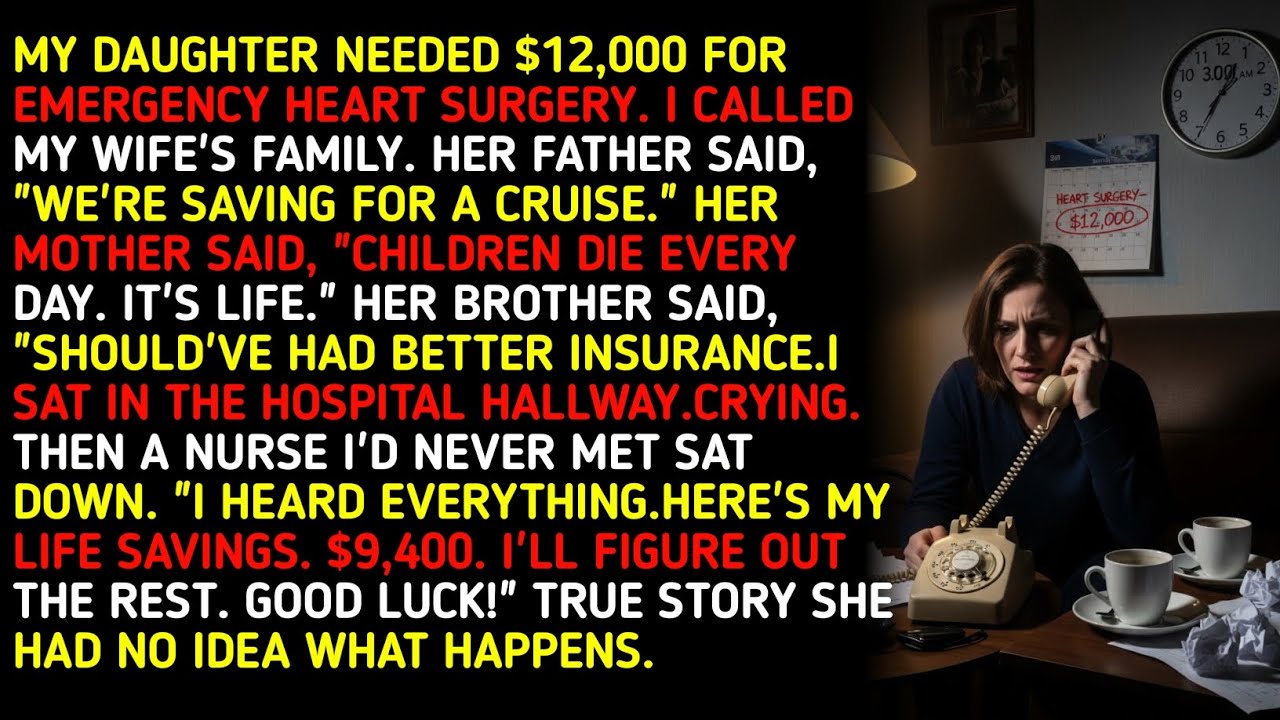 MY DAUGHTER NEEDED $12,000 FOR EMERGENCY HEART SURGERY. I CALLED MY WIFE'S FAMILY. HER 