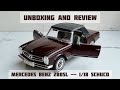 Mercedes 280SL Pagode W113 1968 Gris Métallisé/intérieur Bleu Schuco 1/18 Neuve