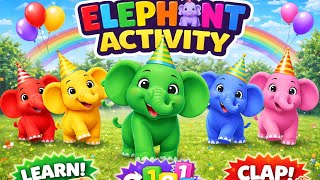 𝗕𝗮𝗯𝘆 𝗘𝗹𝗲𝗽𝗵𝗮𝗻𝘁🐘 𝗔𝗰𝘁𝗶𝘃𝗶𝘁𝘆 𝗩𝗶𝗱𝗲𝗼 | 𝗖𝗹𝗮𝗽 𝗖𝗼𝘂𝗻𝘁 &amp; 𝗟𝗲𝗮𝗿𝗻 𝗖𝗼𝗹𝗼𝗿𝘀 #shorts #youtubeshorts 