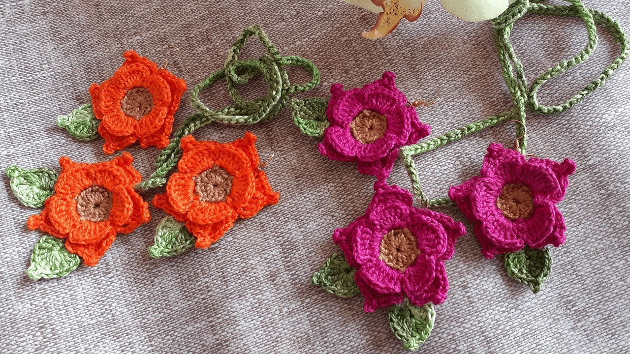 COLAR E BRINCOS EM CROCHÊ | Passo a Passo