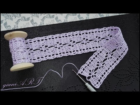 Crochet lace ribbon, Crochet lace tape pattern tutorial