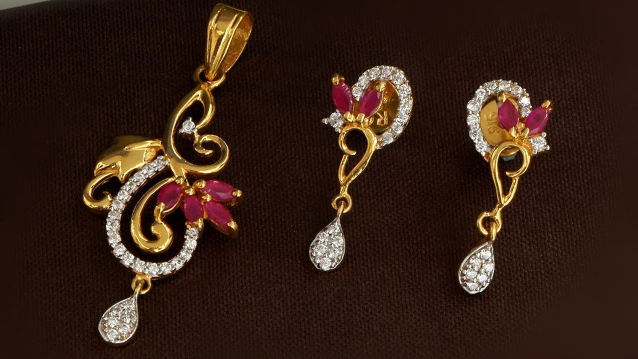 Earring and Dollar Designs Gold Plated Pendant Online Now