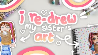RE-DRAWING MY SISTER’S ART?! // Chatty Draw with Me ft. my sister’s art @MintysSketchbook