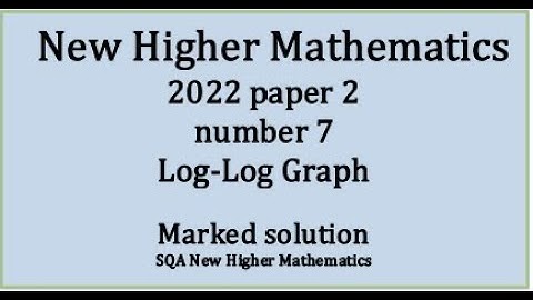 2022 Higher Mathematics Paper 2 no.7 Experimental data graph