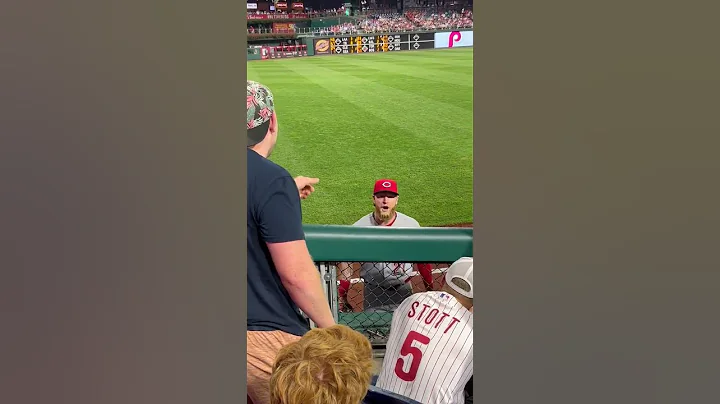 Jake Fraley tells a Phillies fan to Shut the **** up