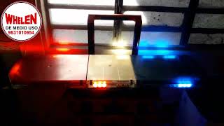 TORRETA CODE 3. MODELO 21TR, COLORES ROJO / AZUL Y BLANCO, CON CONTROL DE TRAFICO.