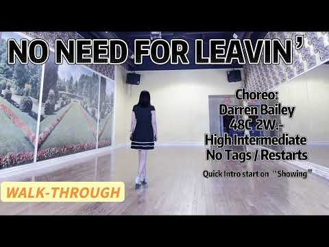 NO NEED FOR LEAVING Line Dance (WALK-THROUGH) | Easy Intermediate | Darren Bailey