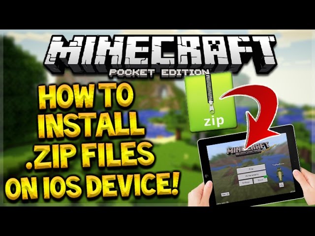 MCPE HOW TO INSTALL ANY .ZIP FILE ON iOS DEVICES FOR Minecraft