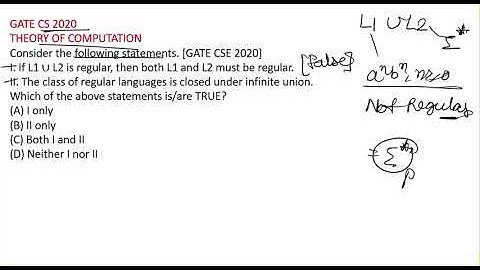 THEORY OF COMPUTATION  (TOC) GATE CS PYQ 2020