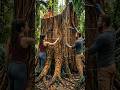 Building a Luxury Secret Sanctuary Inside an Ancient Tree Stump🌲✨🏠 #survival #outdoors #treehouse