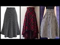 vintage retro plaid A line check print skirts - checked print wniter skirts to wear with blouses/top