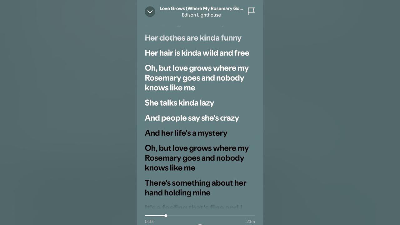 Love Grows (Where My Rosemary Goes) - Edison Lighthouse #lyrics #topspotify #lovegrows #music #love Love Grows (Where My Rosemary Goes) - Edison Lighthouse #lyrics #topspotify #lovegrows #music #love