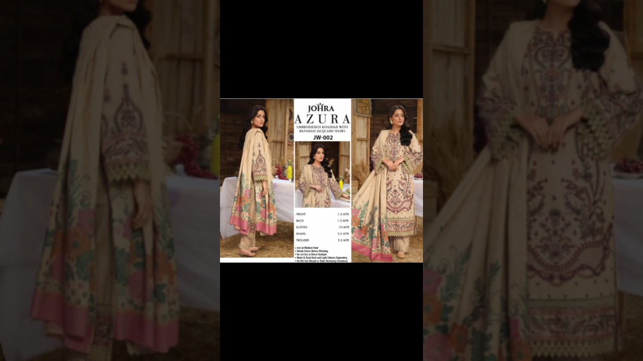 JOHRA AZURA EMBROIDERED KHADDAR WITH BANARSI JACQUARD SHAWL 
