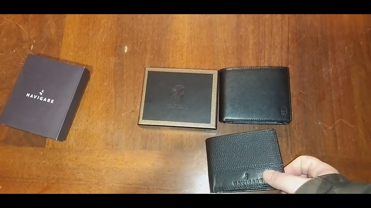 i miei portafogli navigare e spartano vera pelle uno con protezione ruba  codici recenzione review - YouTube