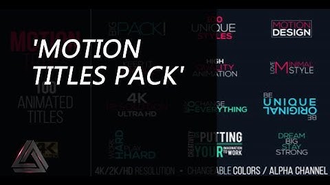 Motion Titles Pack | After Effects Template | Titles