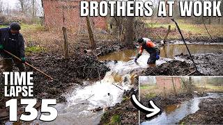 Fast Manual Labor: Clearing a Dam with My Brother | Time-Lapse | No.135