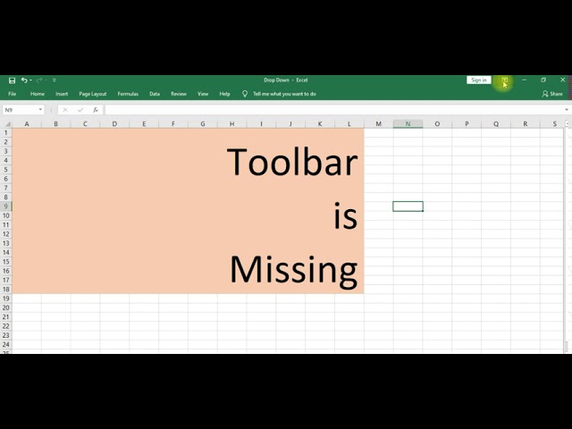 missing toolbar on excel missing toolbar on excel
