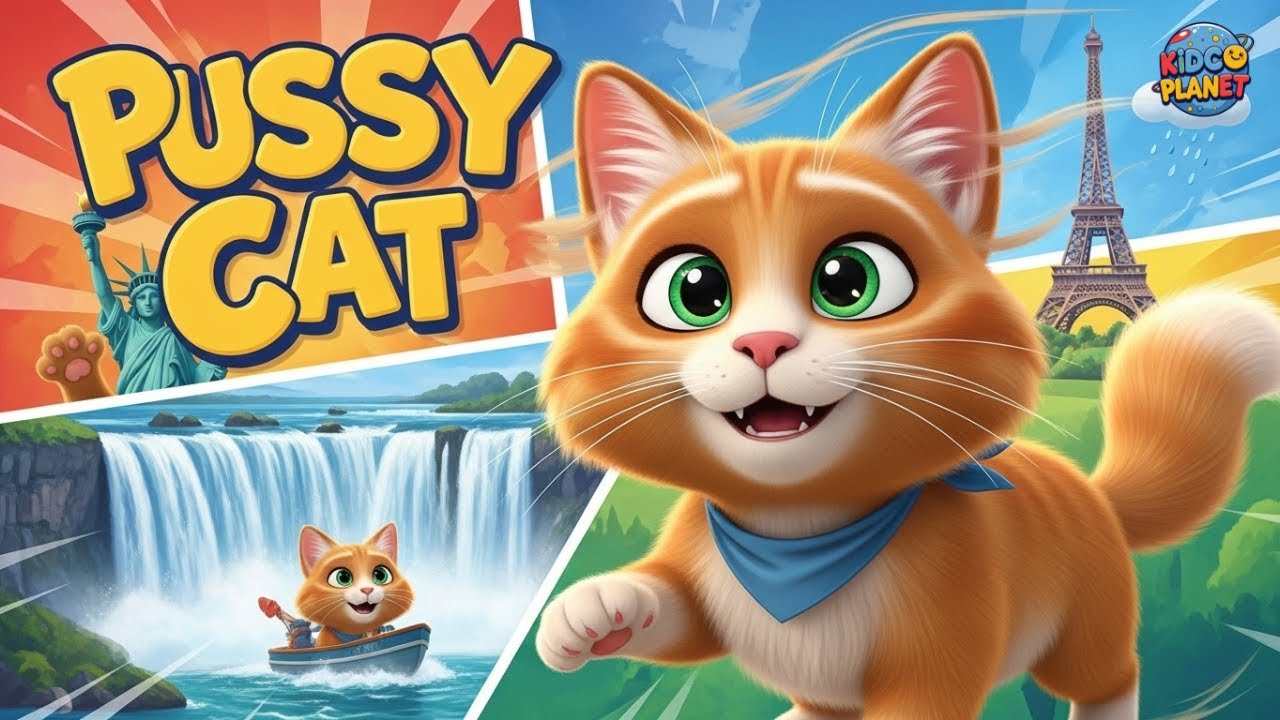 Pussy Cat, Pussy Cat | Pussy Cat Where Have You Been | Kidco Planet Nursery Rhymes & Kids Songs