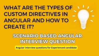 Famous what are the types of custom directives in angular and how to create it | #angularinterview Wealth