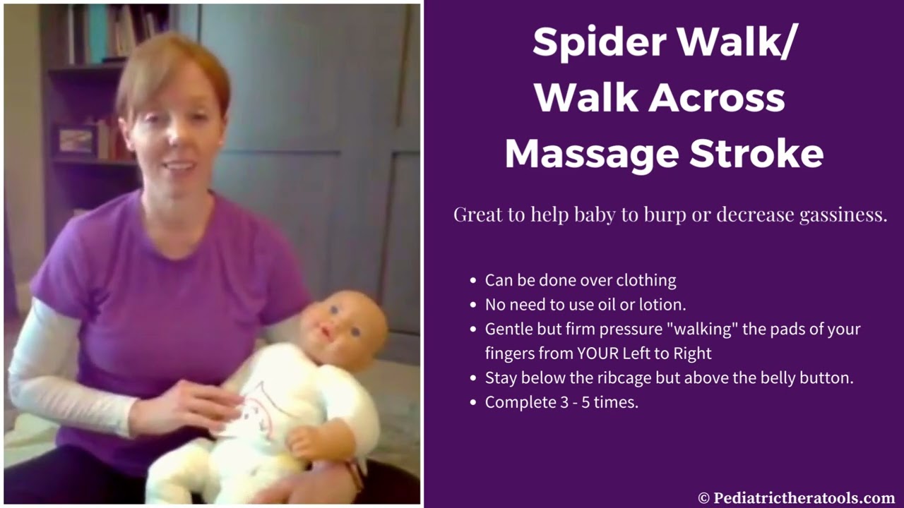 Abdominal Massage “Walk Across” Technique | Infant Massage Demo for Pediatric Therapists