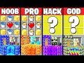 Minecraft Battle: LUCKY BLOCK ISLAND CRAFTING CHALLENGE - NOOB vs PRO vs HACKER vs GOD ~ Animation