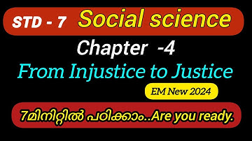 STD 7 SOCIAL SCIENCE UNIT 4 Injustice to Justice #English Medium #2024 #EM#