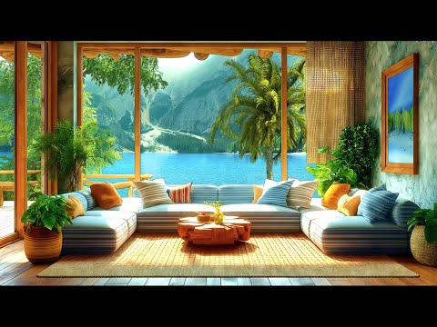 Happy Spring Atmosphere at Sunny Room Ambience by Lakeside 🌤️ Soothing Morning Jazz Music for Work