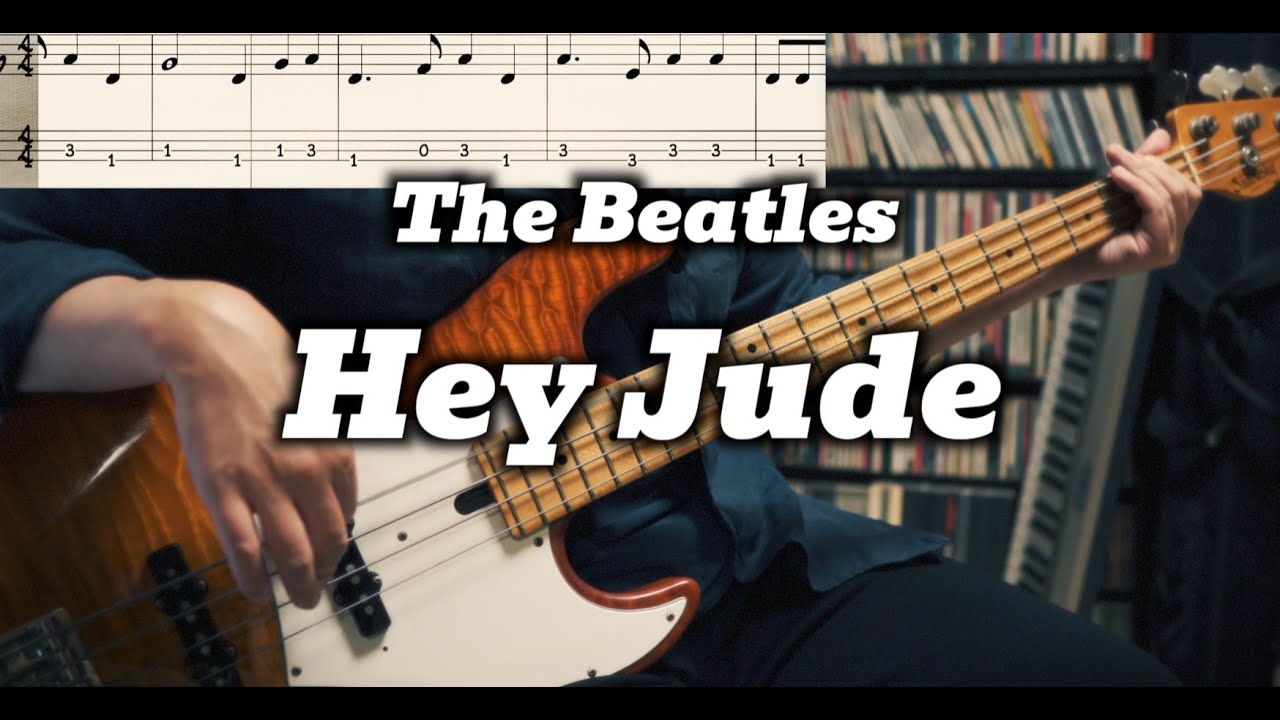 The Beatles - Hey Jude (Bass Cover) TABS in Video