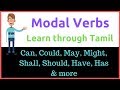 English Grammar Model Verbs Easy Explanation in Tamil