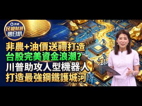【民視財經週日趴-會員搶先看】非農+油價送禮!『台股完美資金浪潮』來了?川普禁令助攻!打造台廠機器人『最強鋼鐵護城河』！必須換股操作?!套牢奪魂"巨"等...解套難了?!美股金字塔配置，抗股市瘋狗浪!