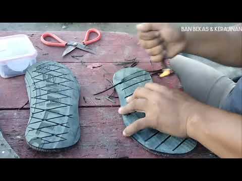 Making sandals using truck tires- Robienie sandałów z opon ciężarowych