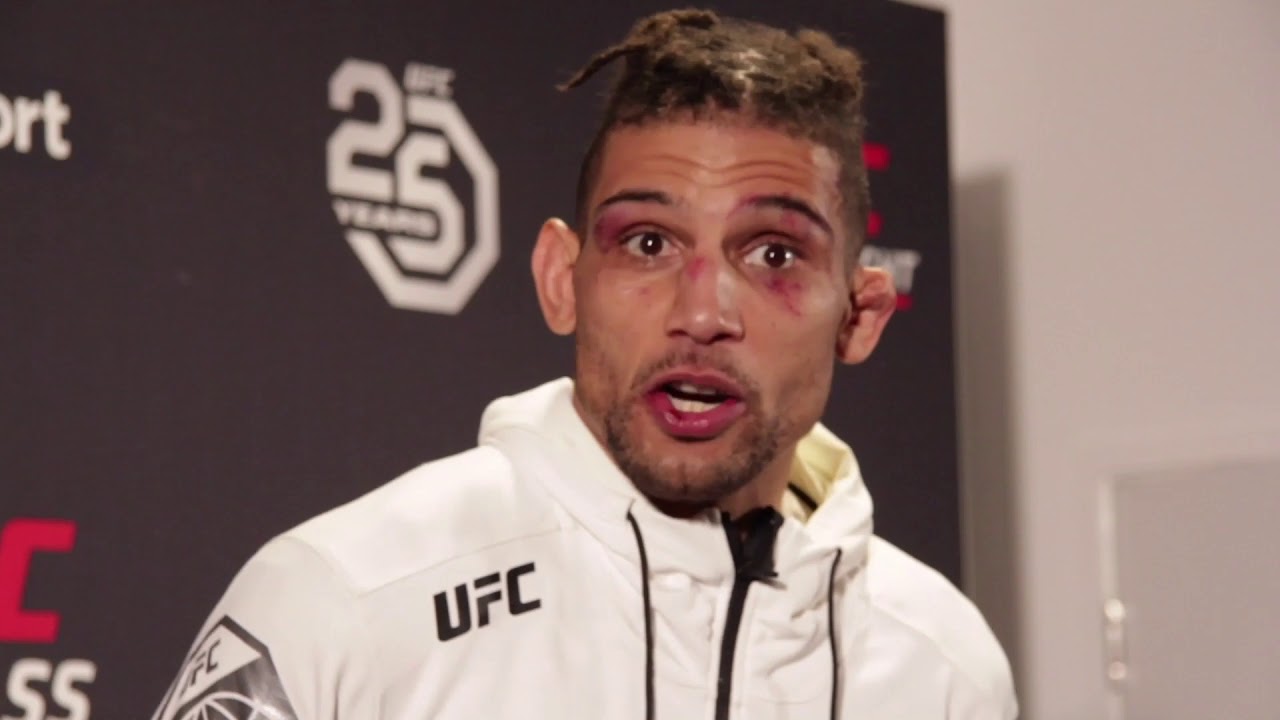 Post-Fight Scrum with Kajan Johnson at UFC Fight Night London - YouTube