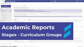 Academic Reports Setup - Stages and Curriculum Groups