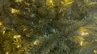 Evergreen Classics 7 5 ft Pre Lit Norway Spruce Quick Set Artificial Christmas Tree, Warm White LED