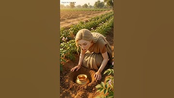 Russian Lady Plants Potatoes and Finds a Magical Golden Pot 😭✨ #ai #magic #story #gold