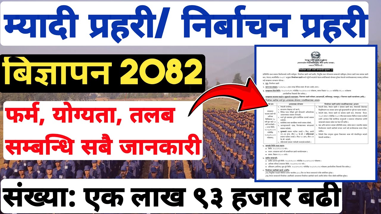 Myadi Police Vacancy 2082 | म्यादी प्रहरी बिज्ञापन 2082 