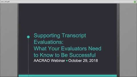 Supporting Transcript Evaluations