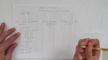 RATES OF CHANGE DISTANCE VELOCITY AND ACCELERATION
