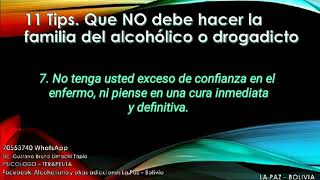 11 TIPS. QUE NO DEBE HACER LA FAMILIA DEL ALCOHÓLICO O ADICTO - GUSTAVO BRUNO LIMACHI TAPIA