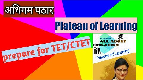 TET/CTET/SUPER TET/Learning/Plateau of Learning/अधिगम पठार