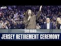 Sue Bird and Geno Auriemma speak to UConn fans at Bird's jersey retirement ceremony