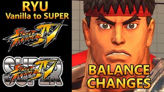 Ryu's Street Fighter IV balance changes from Vanilla (2008) to SUPER (2010)