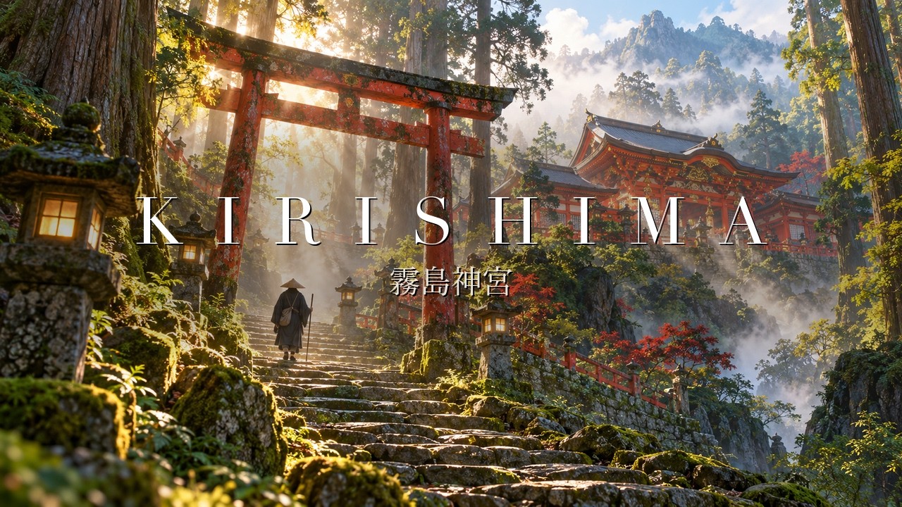 斎庭　結界　パワースポット　イヤシロチ　浄化 KIRISHIMA (霧島神宮) - Sunlight Through the Cedar Gate | Japanese