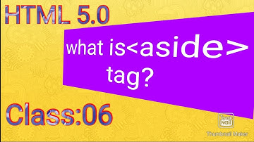What is aside tag? html 5 tutorial in urdu-class:07